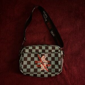 Checkered Crossbody Bag - Demon Slayer! Front side pocket button broken!